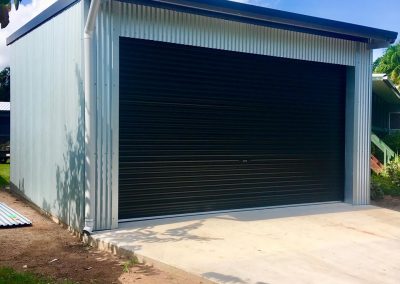Shed with roller door