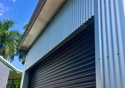 Shed with roller door