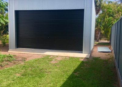 Shed with roller door